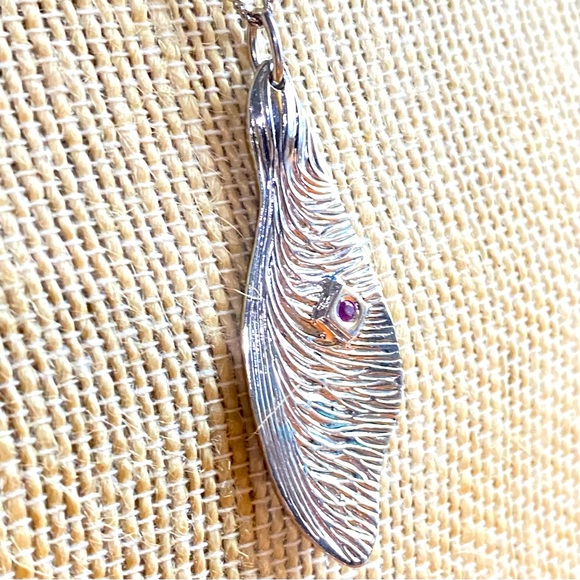 Sterling Silver Wing Necklace - Picture 2 of 4
